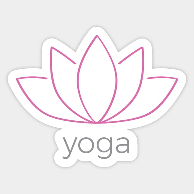 Yoga and Lotus Flower Sticker by minimedium